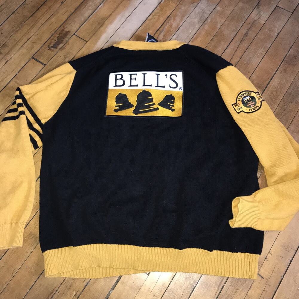 Bell's Brewing 5XL Cardigan Embroidered Sweater Black/Gold